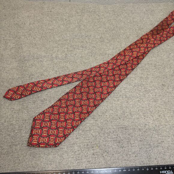 Brooks Brothers Tie Men One Size Red Silk Bridle Equestrian Office Work Career - Picture 2 of 6